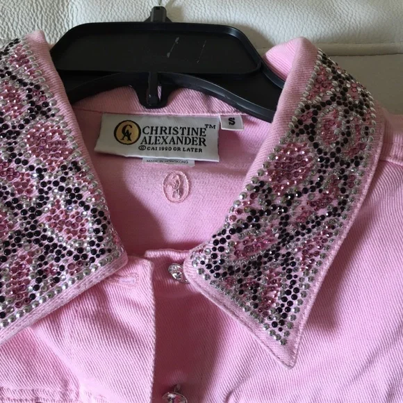 Christine Alexander Swarovski Crystal Pink Denim (Available in Black also) - Picture 3 of 11